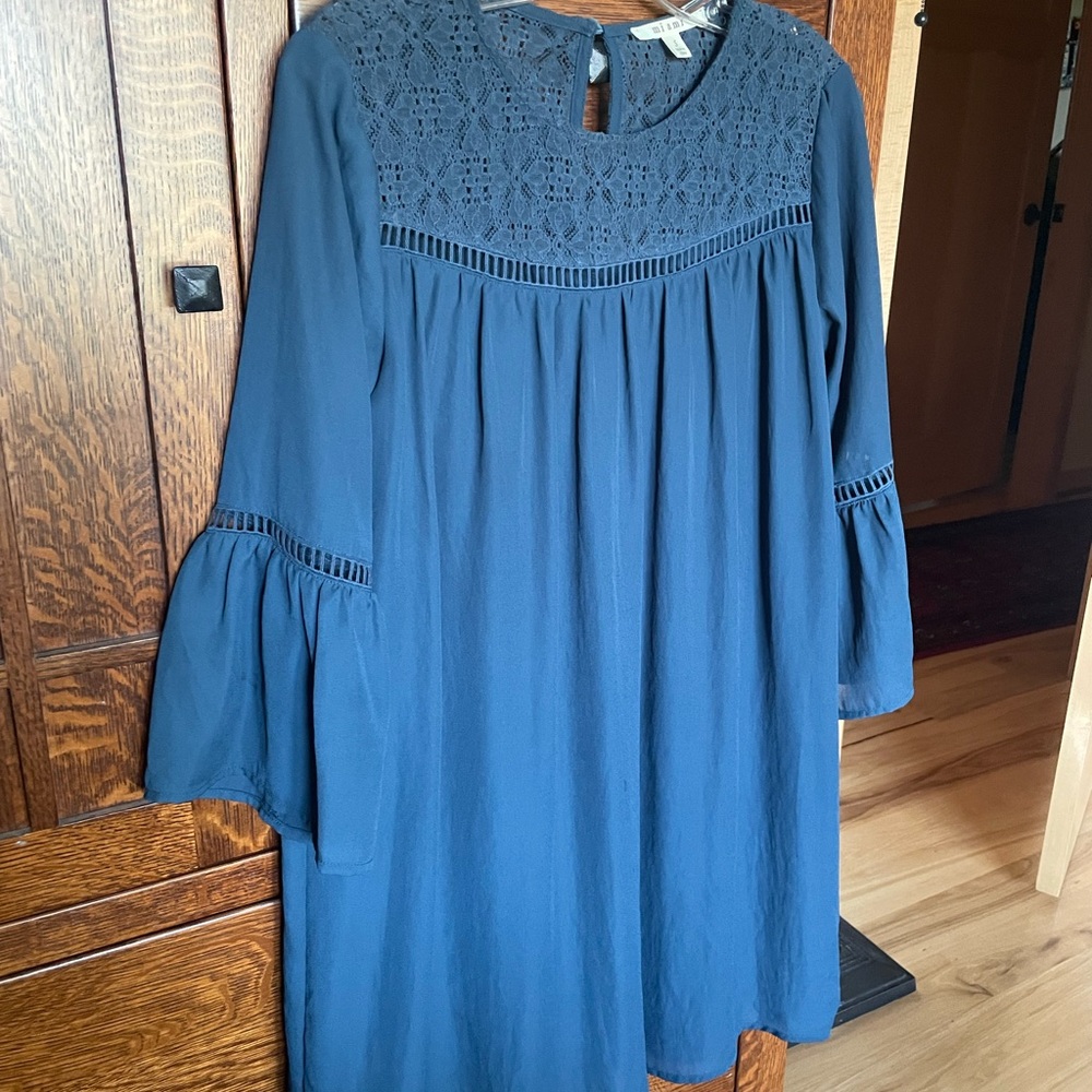 Blue Lace Detail Dress